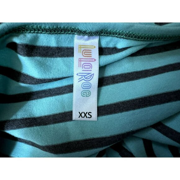 Lularoe Simply Comfortable Pullover Striped Short Sleeve Tunic Top Sz XXS - Picture 6 of 7